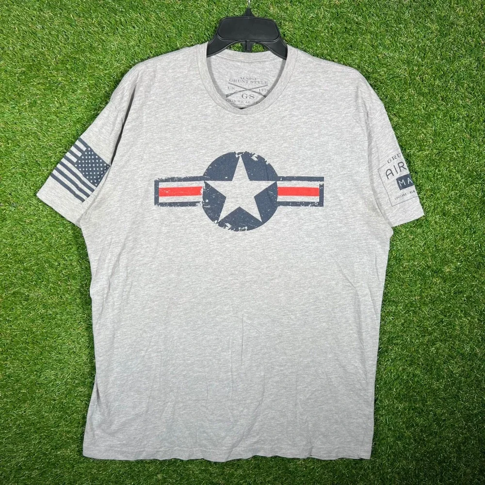 Grunt Style Air Show Majors Graphic‎ T-Shirt Mens XL Gray Military Star